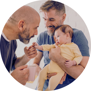 Male couple with baby
